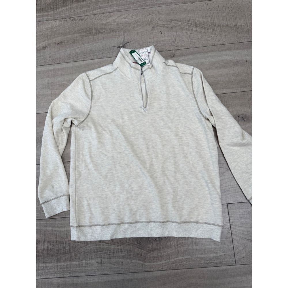 NWT Flag & Anthem Quarter Zip Pullover Sweatshirt XXL Oatmeal Cotton Blend